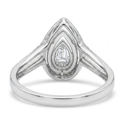 18K 0.44cttw Baguette & Round VS White Diamonds Ring
