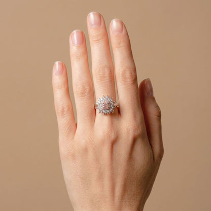 14K 0.30ct Cushion VS1 Pink Diamond 0.93cttw Pink & White Diamonds Ring GIA #2396021866
