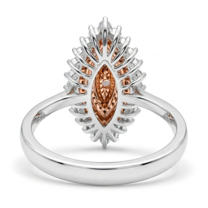18K 0.32ct Marquise VS2 Pink Diamond 0.75cttw Pink & White Diamonds Ring GIA #5426344245