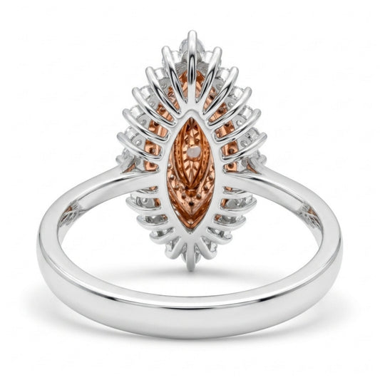 18K 0.32ct Marquise VS2 Pink Diamond 0.75cttw Pink & White Diamonds Ring GIA #5426344245