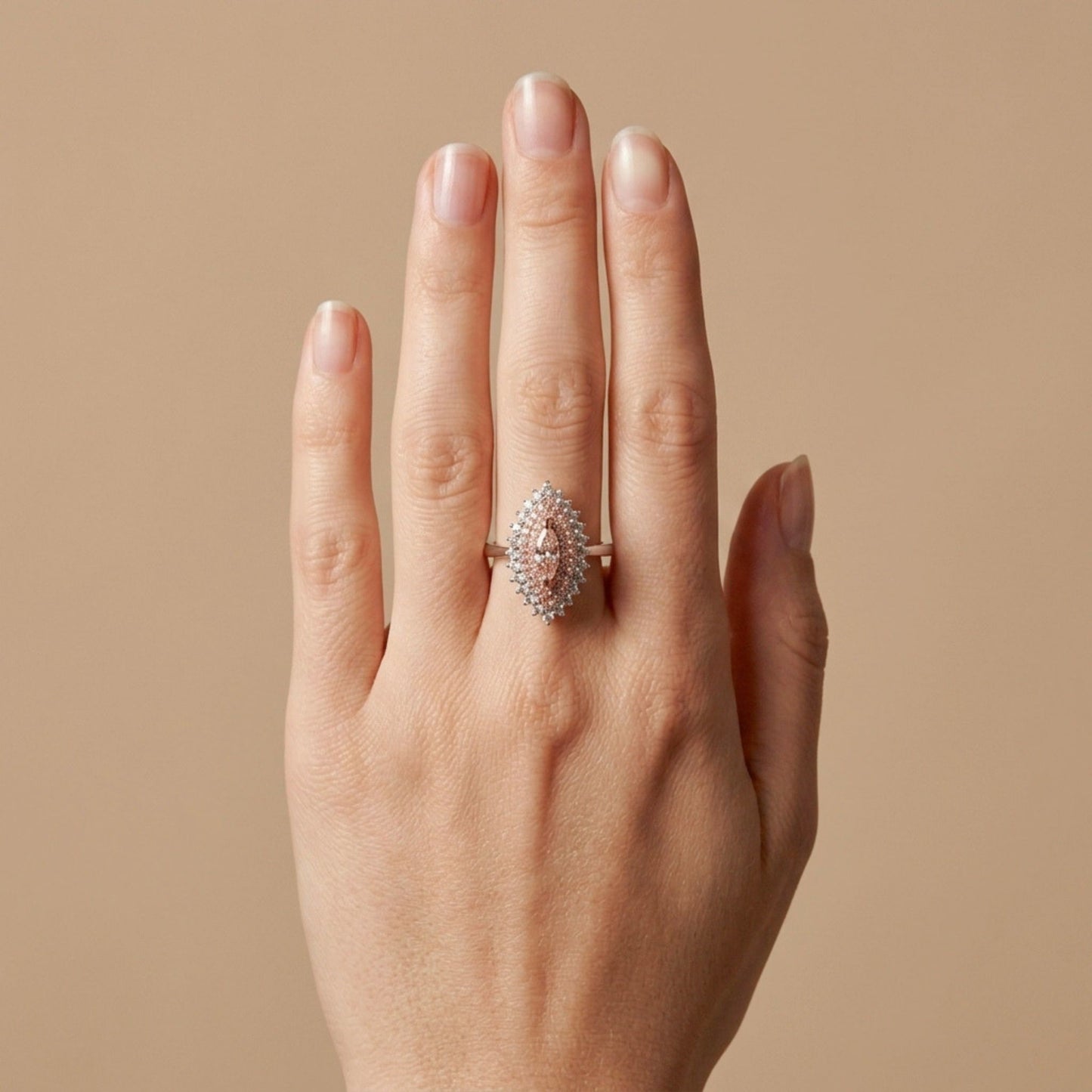 18K 0.32ct Marquise VS2 Pink Diamond 0.75cttw Pink & White Diamonds Ring GIA #5426344245