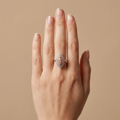 18K 0.32ct Marquise VS2 Pink Diamond 0.75cttw Pink & White Diamonds Ring GIA #5426344245
