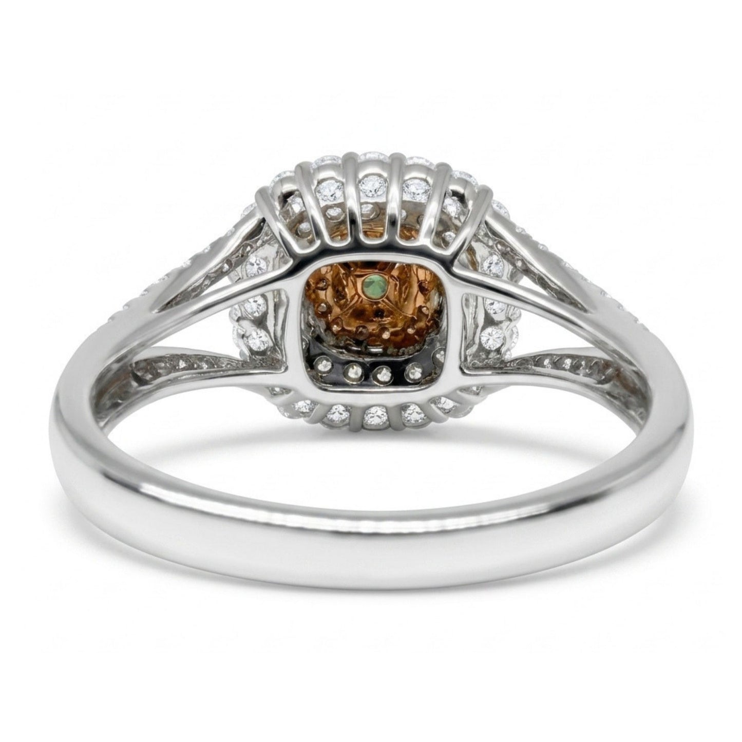 14K 0.21ct Round Green Kornerupine 0.74cttw Pink & White Diamonds Ring