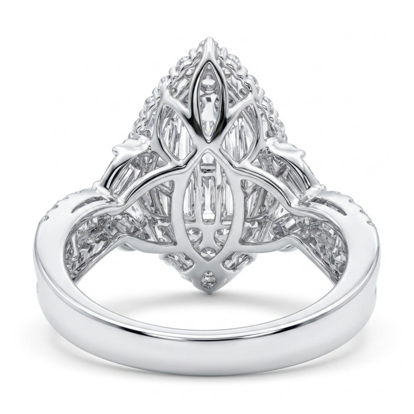 18K 1.95cttw Baguette & Round VS White Diamond Ring
