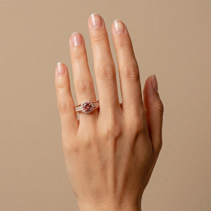 14K 1.22ct Round Imperial Topaz 0.95cttw VS White Diamonds Ring