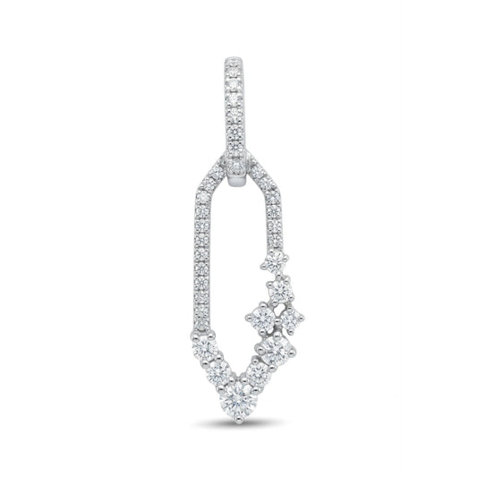 14K gold 0.46 cttw round VS white diamond pendant