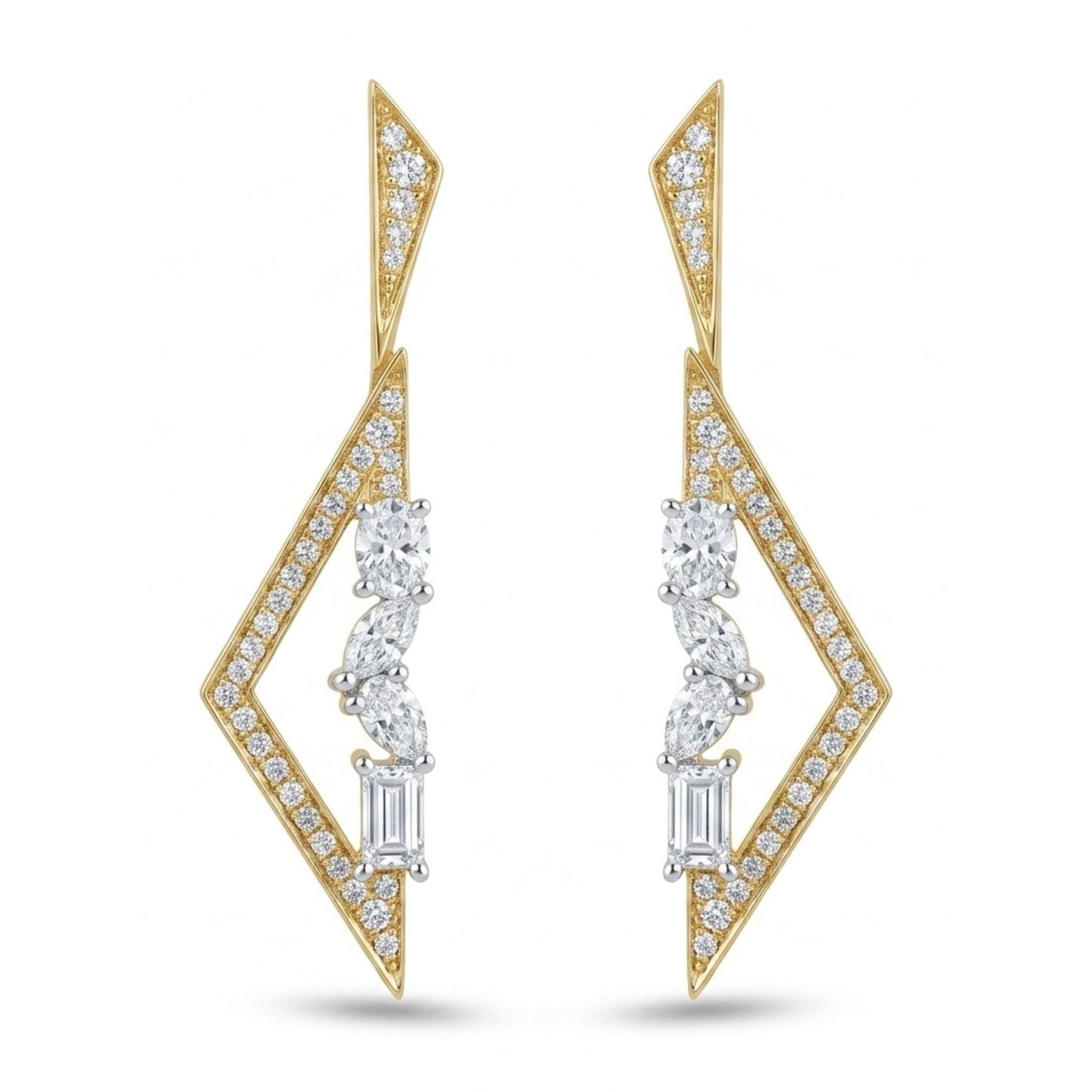 14K 0.84cttw VS White Diamonds Drop Earrings