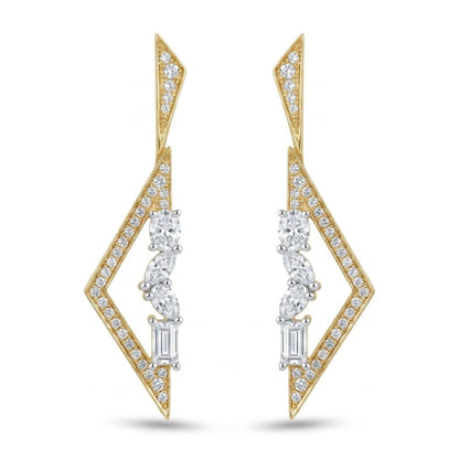 14K 0.84cttw VS White Diamonds Drop Earrings