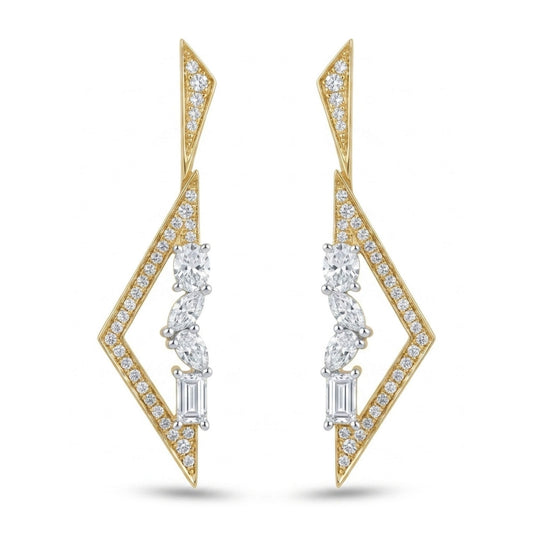 14K 0.84cttw VS White Diamonds Drop Earrings