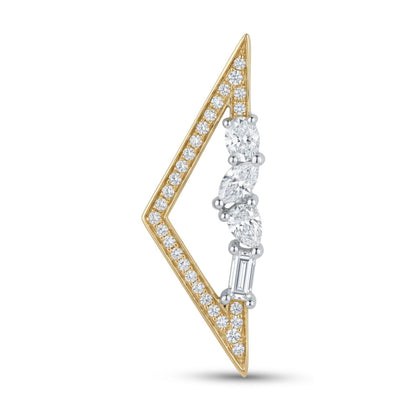14K 0.40cttw Fancy Cut VS White Diamond 0.11cttw VS White Diamonds Pendant