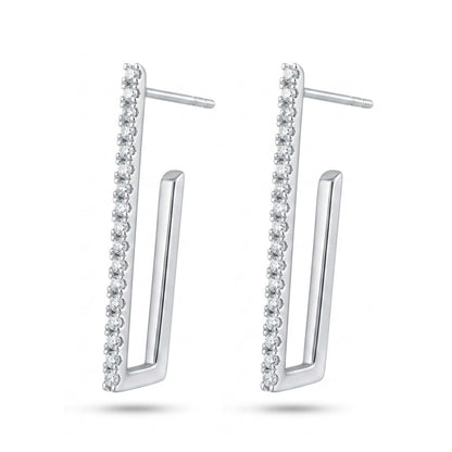 14K gold 0.20cttw round VS white diamond earrings