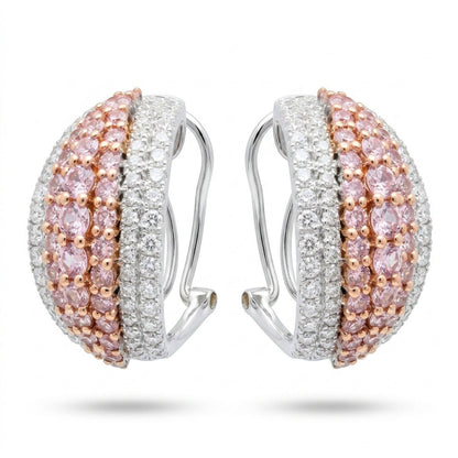 14K 1.46cttw Pink Diamond 1.30cttw VS White Diamonds Earrings