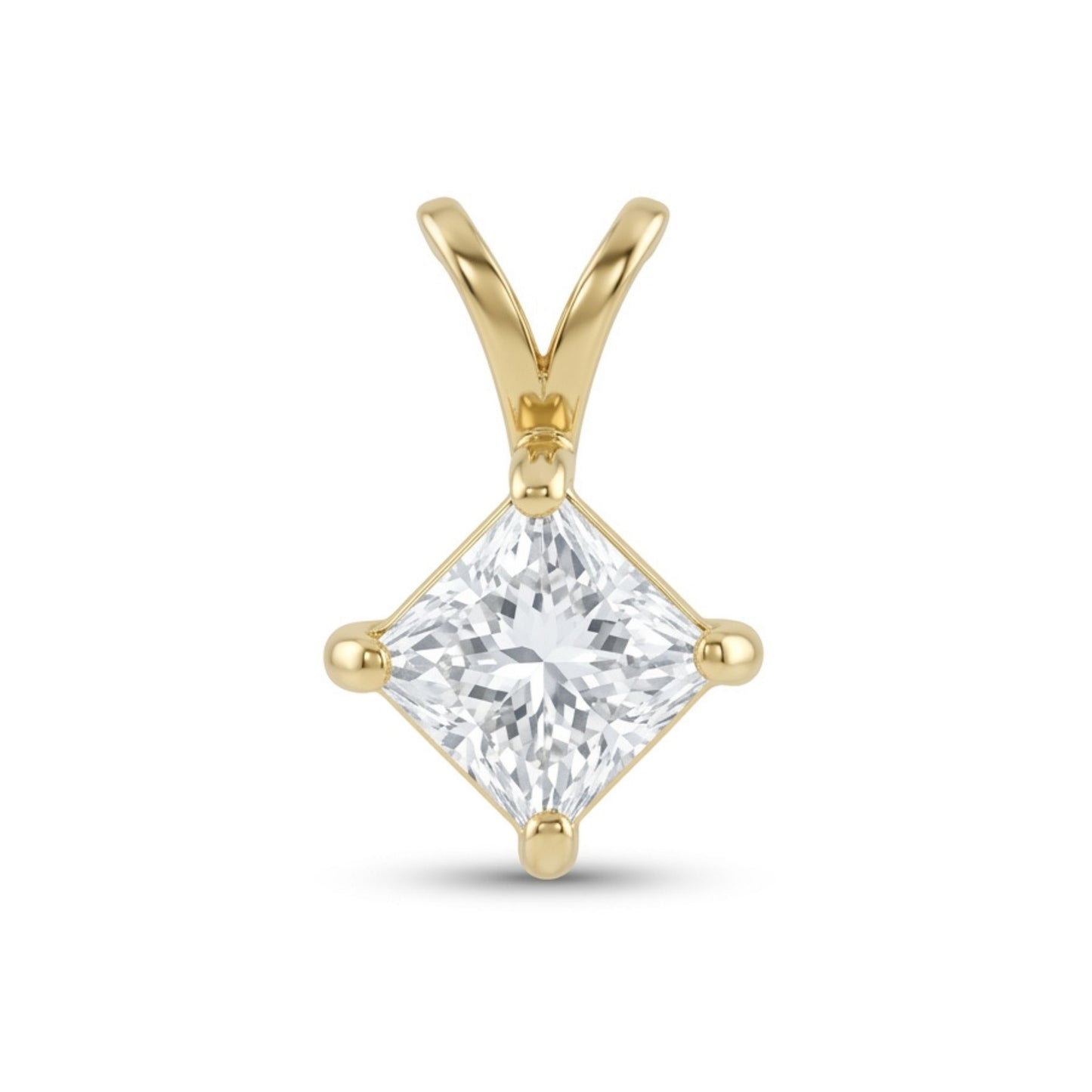 14K 0.70ct Princess Cut VS White Diamond Pendant
