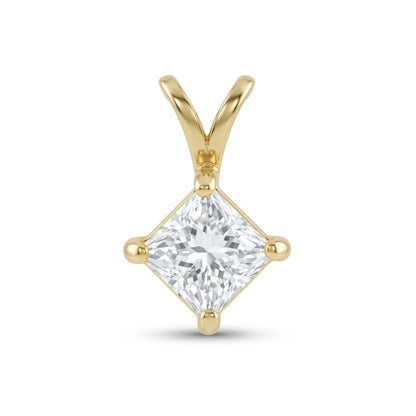 14K 0.70ct Princess Cut VS White Diamond Pendant