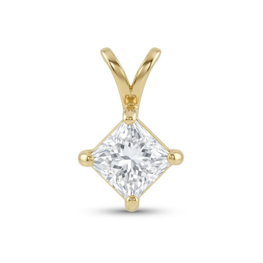 14K 0.70ct Princess Cut VS White Diamond Pendant
