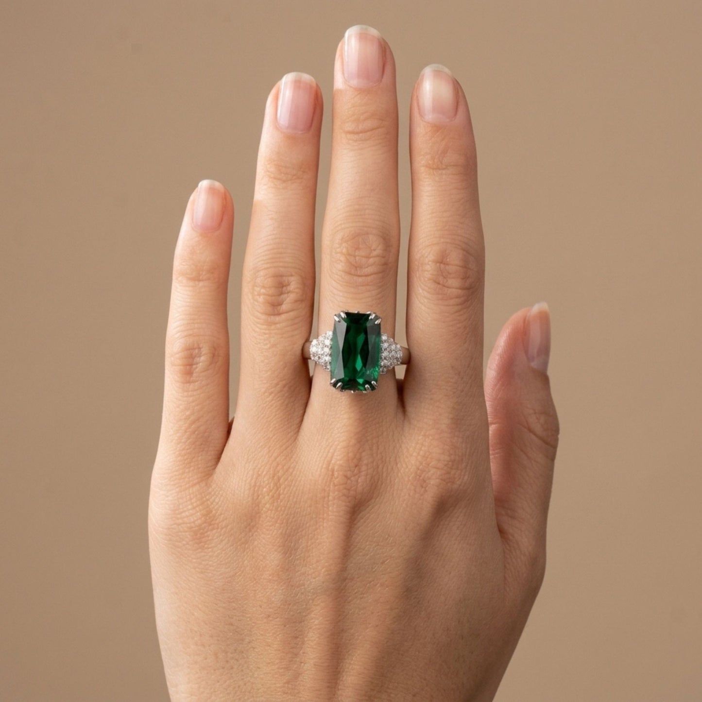 14K 6.85ct Cushion Teal Tourmaline 0.39cttw VS White Diamonds Ring