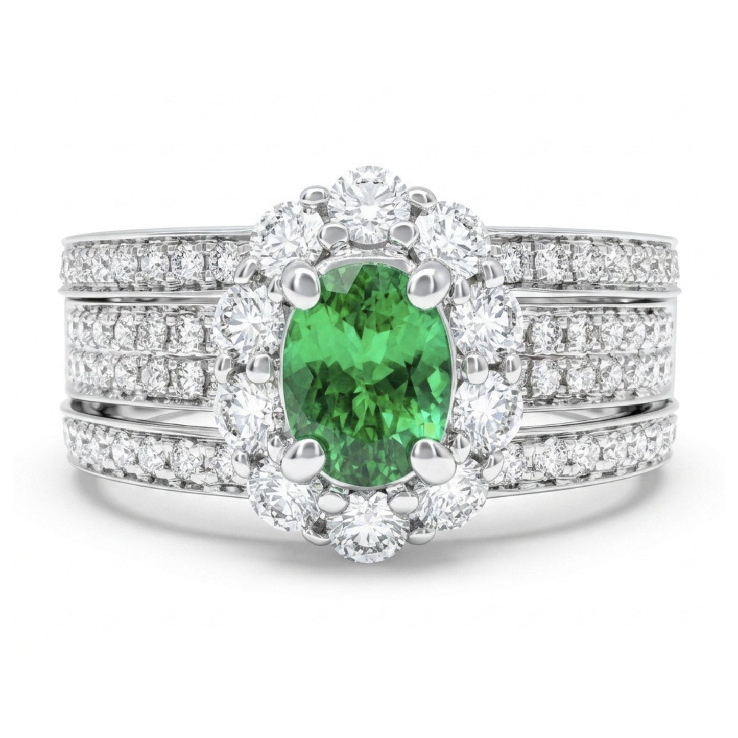 14K 0.43ct Oval Kornerupine 0.82cttw VS White Diamonds Ring