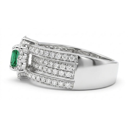 14K 0.43ct Oval Kornerupine 0.82cttw VS White Diamonds Ring