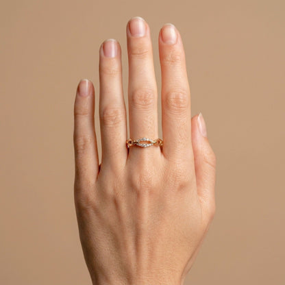 14K 0.12cttw Round White Diamond Ring