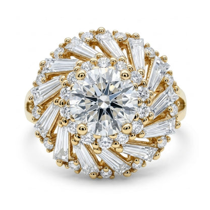 14K 1.04ct Round SI1 Chameleon Diamond 1.24cttw VS White Diamonds Ring GIA #2131311600