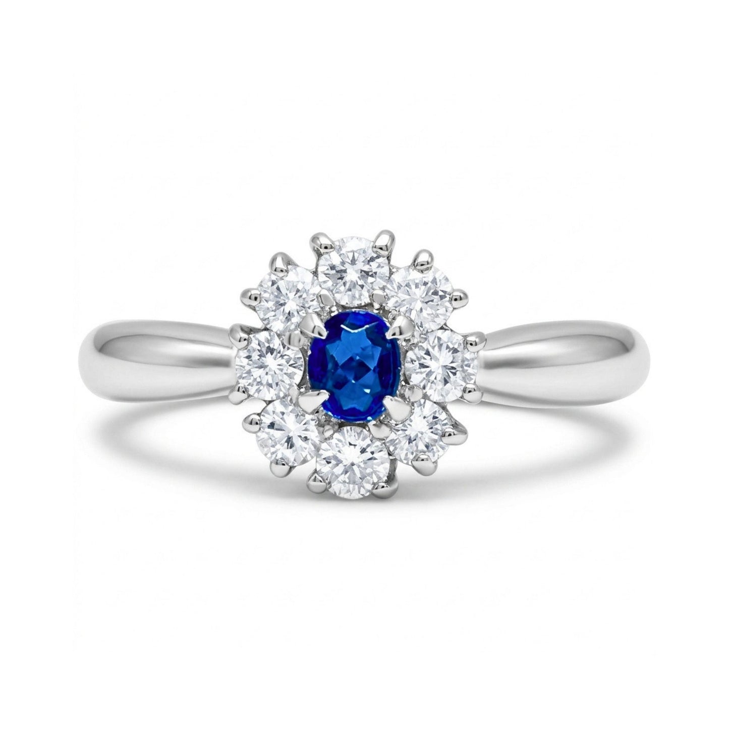 Platinum 0.09ct Oval Hauyne 0.30cttw White Diamonds Ring