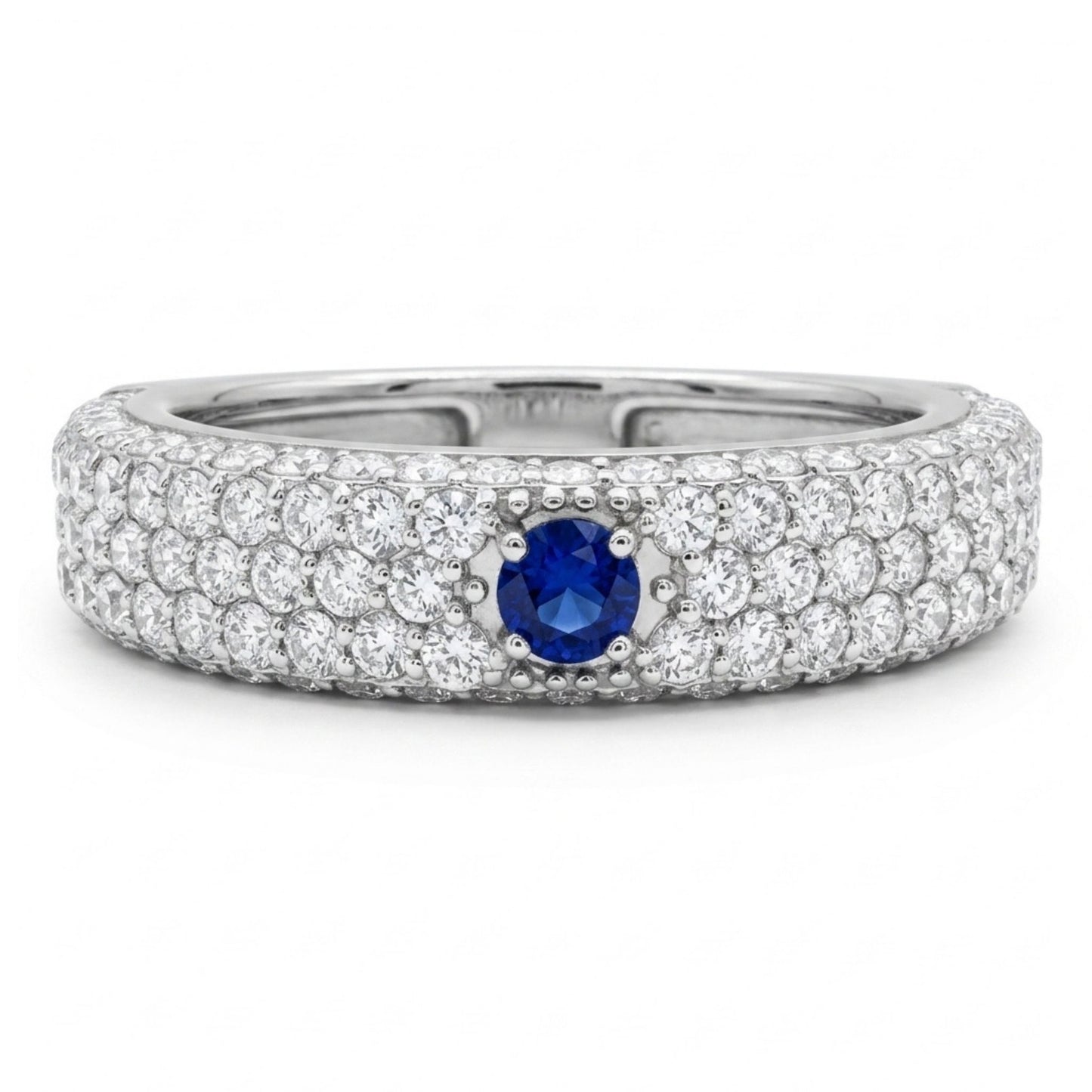 Platinum 0.06ct Round Hauyne 1.04cttw White Diamonds Ring