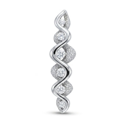 Platinum 1.71cttw Round White Diamond 1.01cttw White Diamonds Brooch