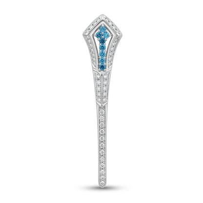 Platinum 0.20cttw Round Paraiba 0.43cttw White Diamonds Brooch