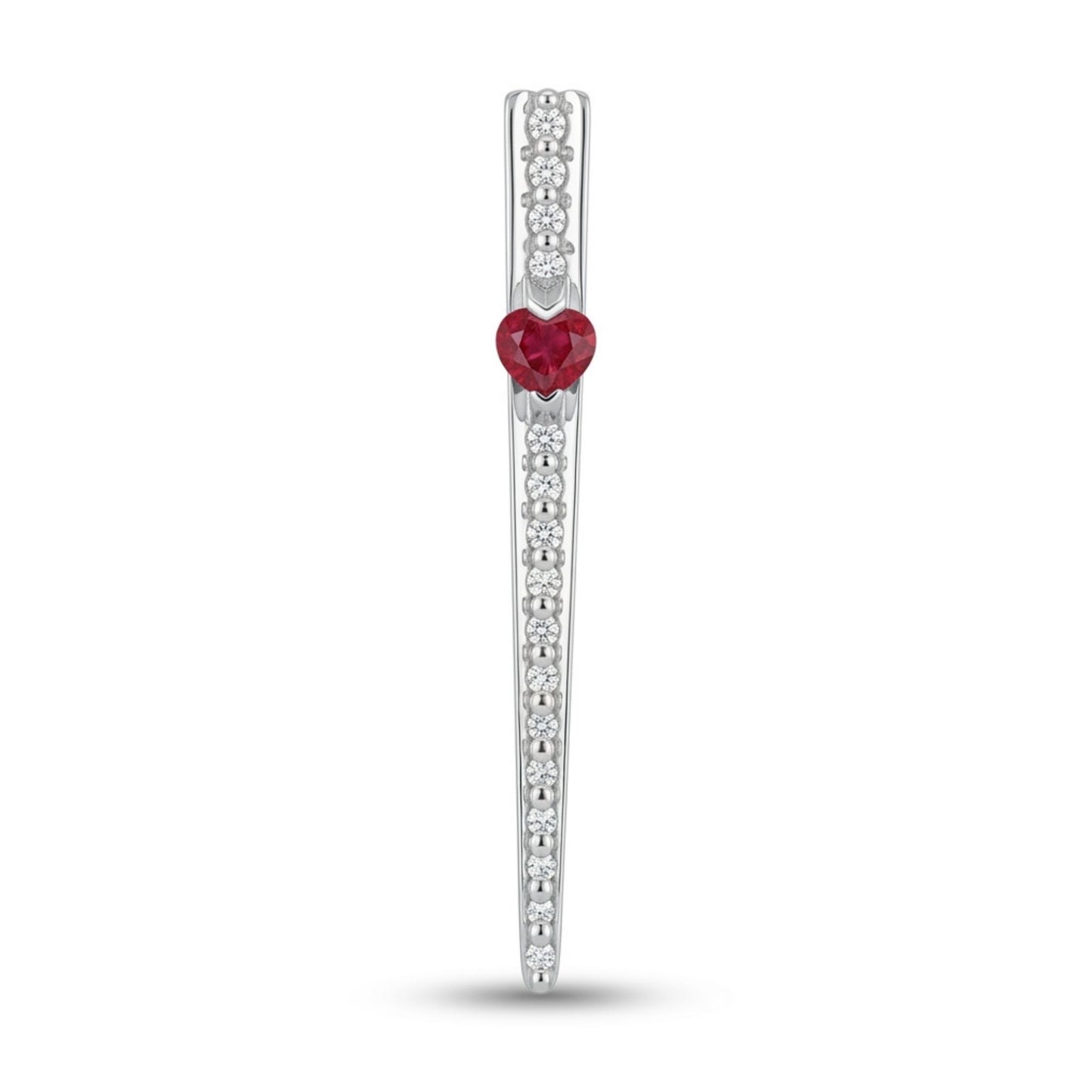 18K 0.95ct Heart Shape Ruby 0.43cttw White Diamonds Pendant