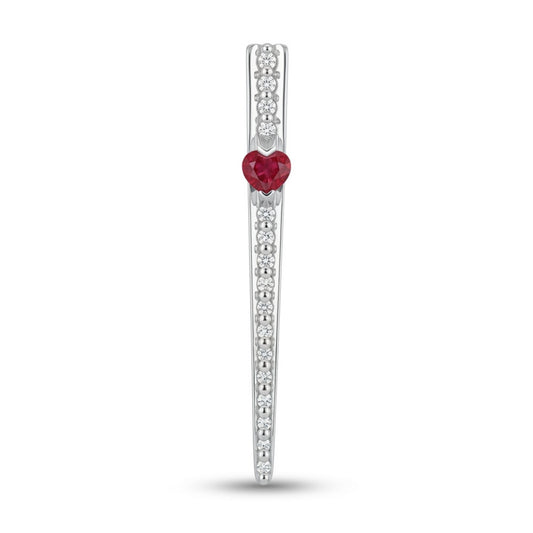 18K 0.95ct Heart Shape Ruby 0.43cttw White Diamonds Pendant