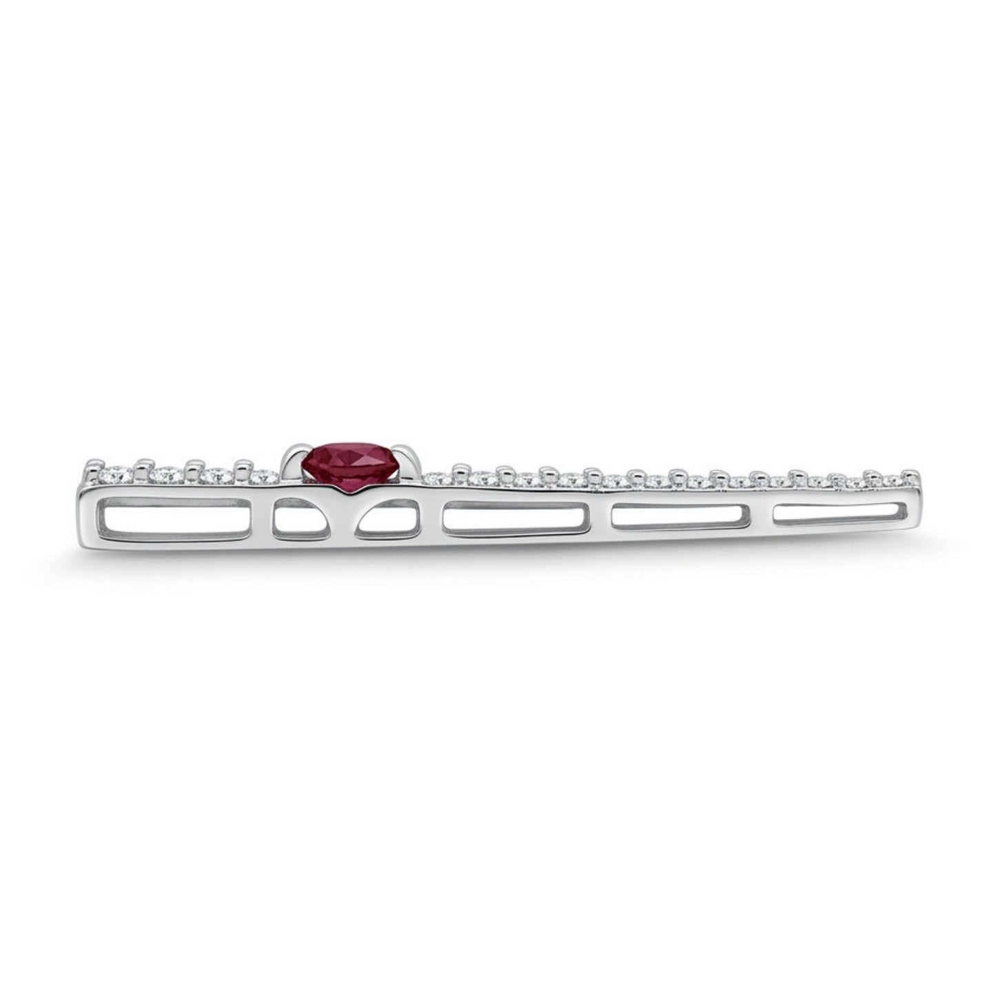 18K 0.95ct Heart Shape Ruby 0.43cttw White Diamonds Pendant