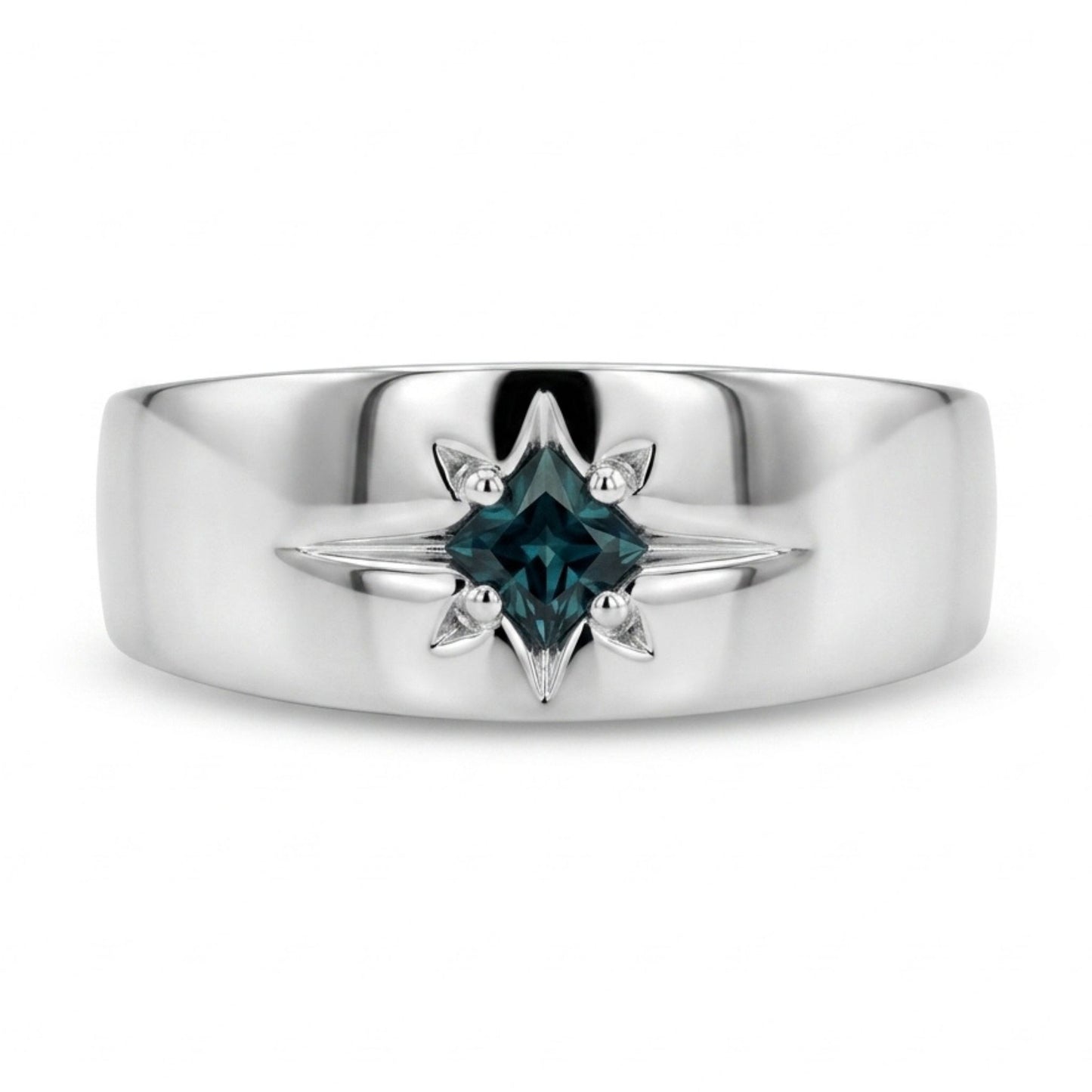 18K 0.16ct Princess Cut Brazilian Alexandrite 0.20cttw White Diamonds Ring & Pendant