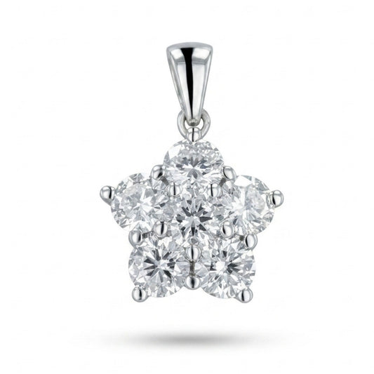 14K 1.92cttw Round VS White Diamond Pendant