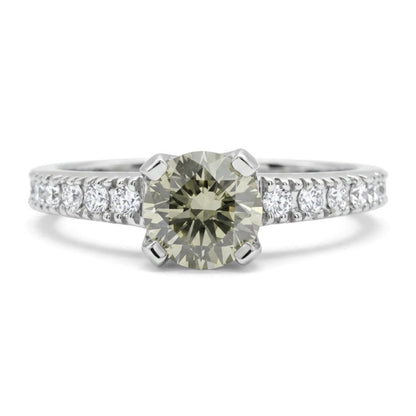 14K 0.50ct Round I1 Chameleon Diamond 0.24cttw White Diamonds Ring GIA #2235112516