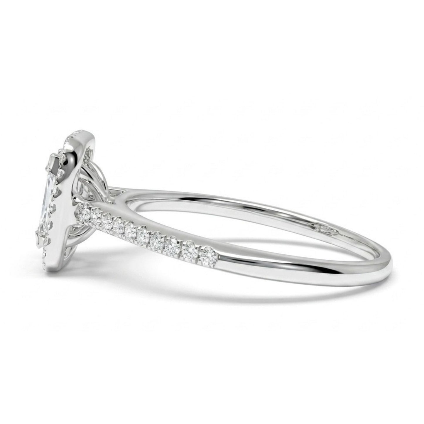 18K 0.39cttw Baguette & Round VS White Diamonds Ring