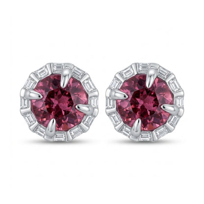 18K 2.23cttw Round Private Collection Imperial Topaz 0.22cttw VS White Diamonds Stud Earrings