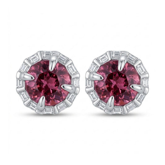 18K 2.23cttw Round Private Collection Imperial Topaz 0.22cttw VS White Diamonds Stud Earrings