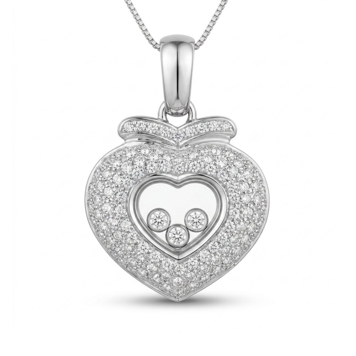 Platinum & 18K 0.94cttw Round White Diamond Necklace