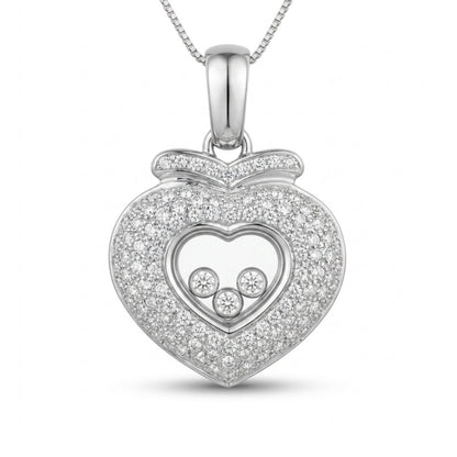 Platinum & 18K 0.94cttw Round White Diamond Necklace