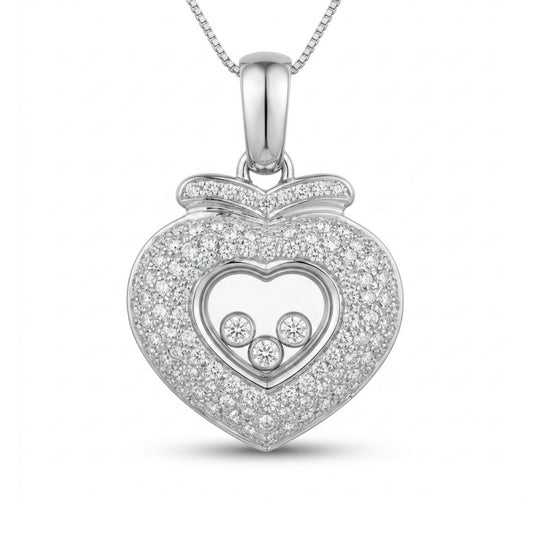 Platinum & 18K 0.94cttw Round White Diamond Necklace
