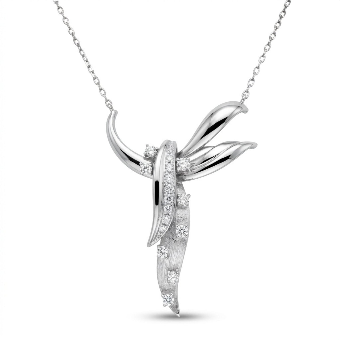Platinum 0.36cttw Round White Diamond Necklace