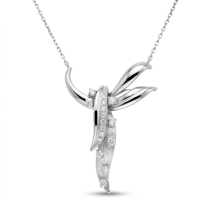 Platinum 0.36cttw Round White Diamond Necklace