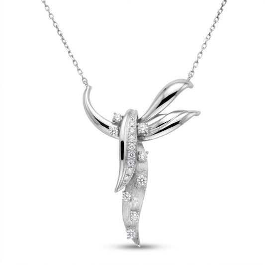 Platinum 0.36cttw Round White Diamond Necklace