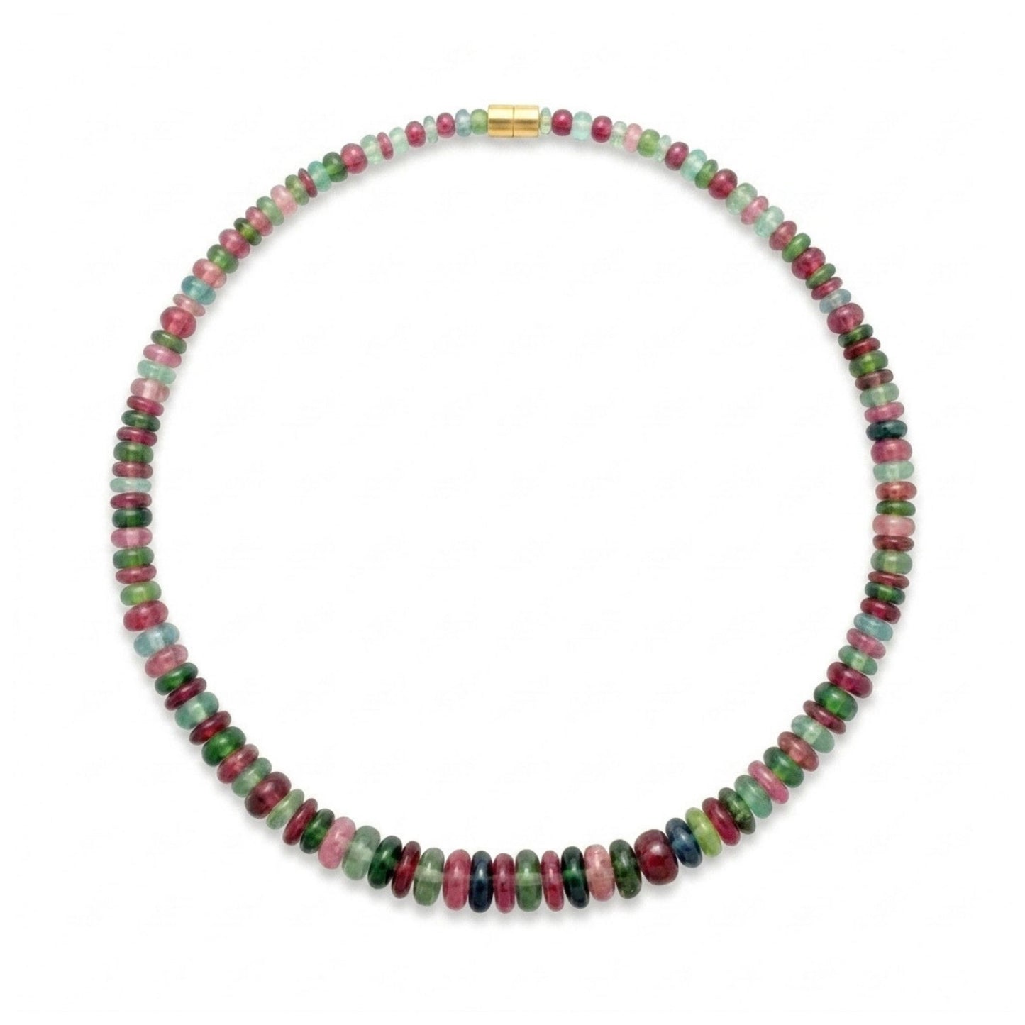 18K 210.00cttw Fancy Cut Multi-Color Tourmaline Necklace