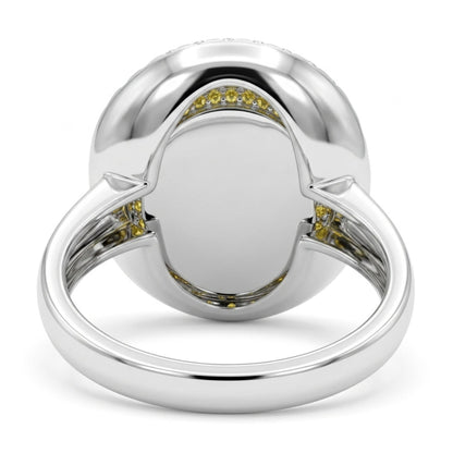 14K 5.11ct Trapiche Emerald 0.75cttw Yellow & White Diamonds Ring