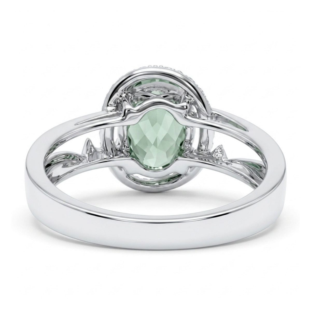 14K 2.04ct Oval Green Paraiba 0.14cttw VS White Diamonds Ring