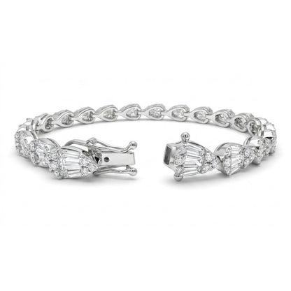 18K 2.95cttw Baguette VS White Diamond 1.25cttw VS White Diamonds Bracelet