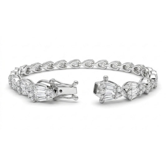 18K 2.95cttw Baguette VS White Diamond 1.25cttw VS White Diamonds Bracelet