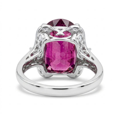 14K 12.30ct Oval Private Collection Copper Bearing Tourmaline 0.93cttw VS White Diamonds Ring