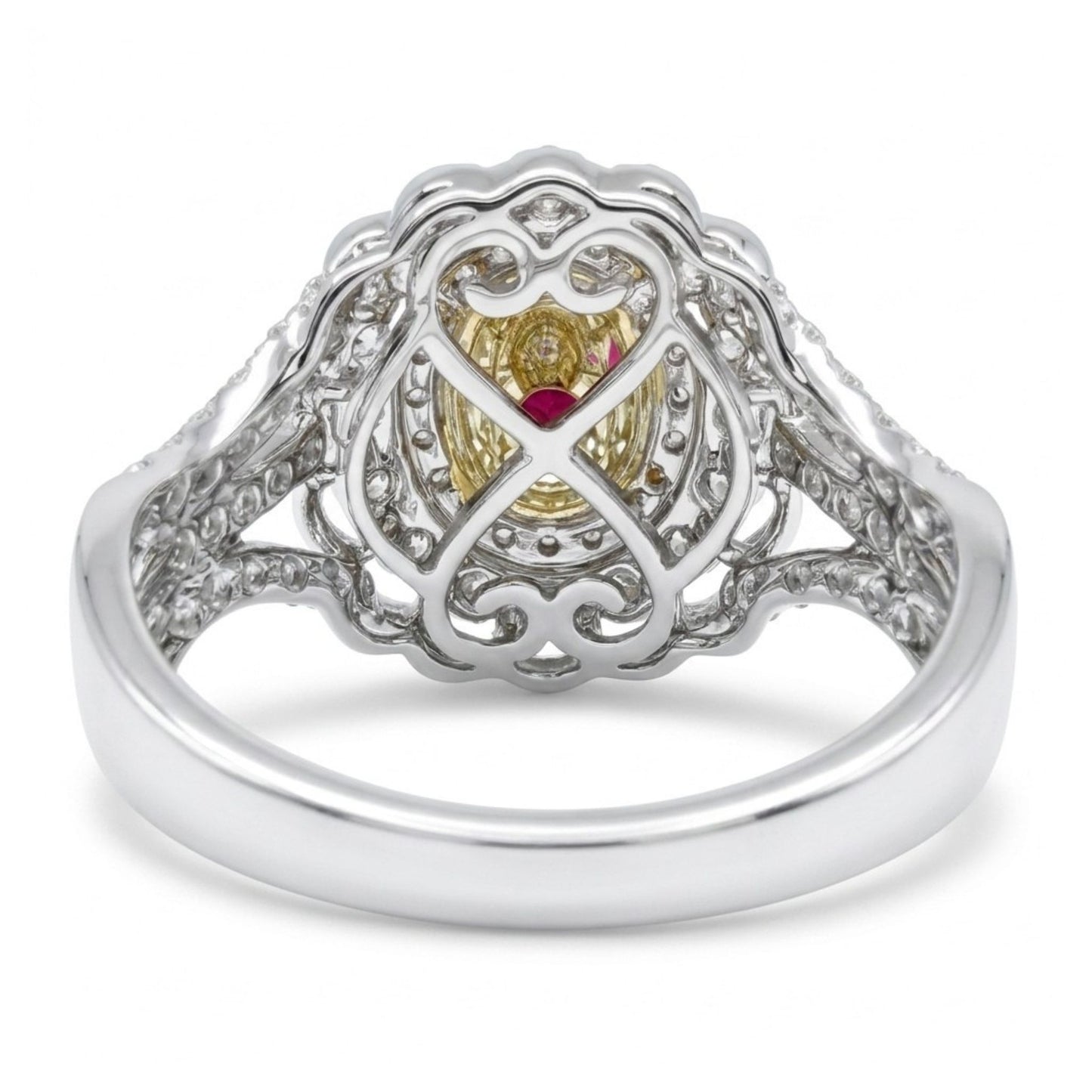 14K 2.04ct Oval Private Collection Burma Ruby 1.50cttw VS White Diamonds Ring